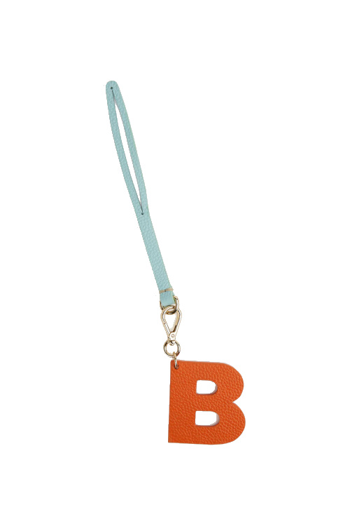 Leather letter keychain