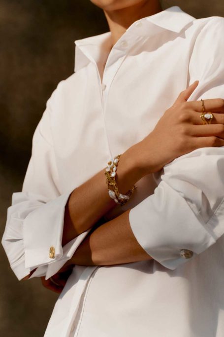 Amy Powney X Monica Vinader Shirt and Pearl Cufflink Set