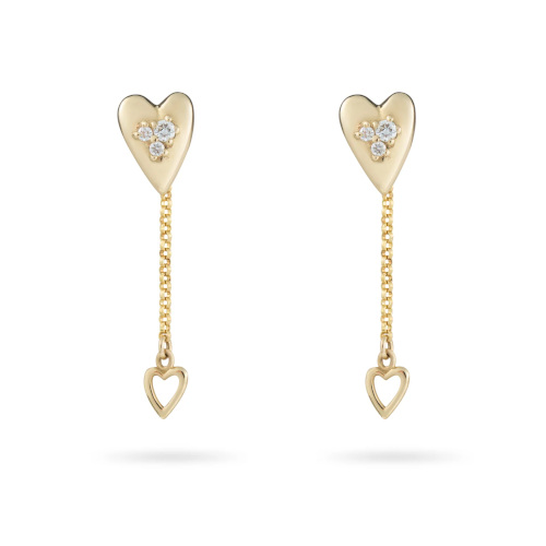 Gold heart earrings