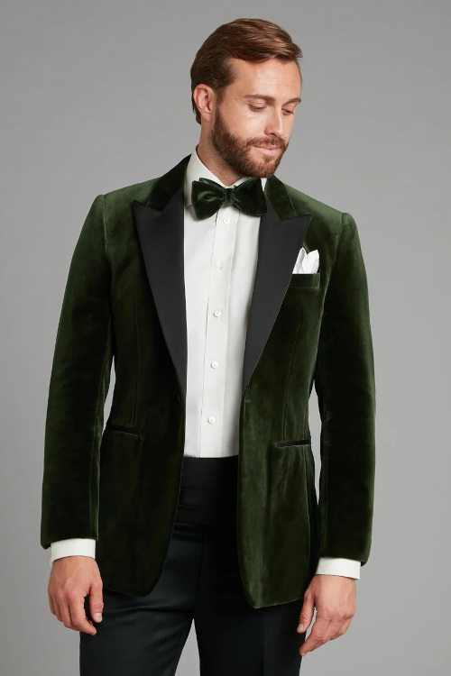 Man in green velvet blazer