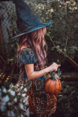 Little girl in Halloween costume