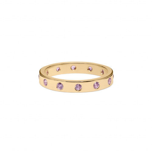 Gild ring with purple stones
