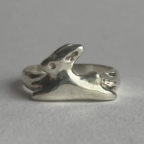 Silver bunny ring