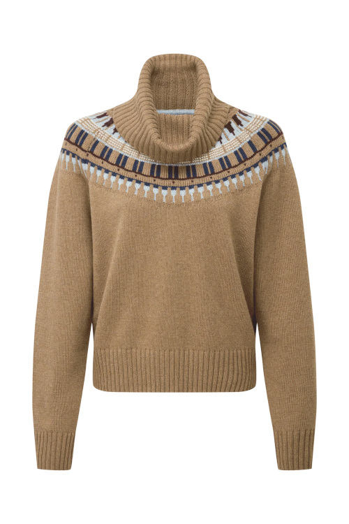 Brown fair isle knitted jumper