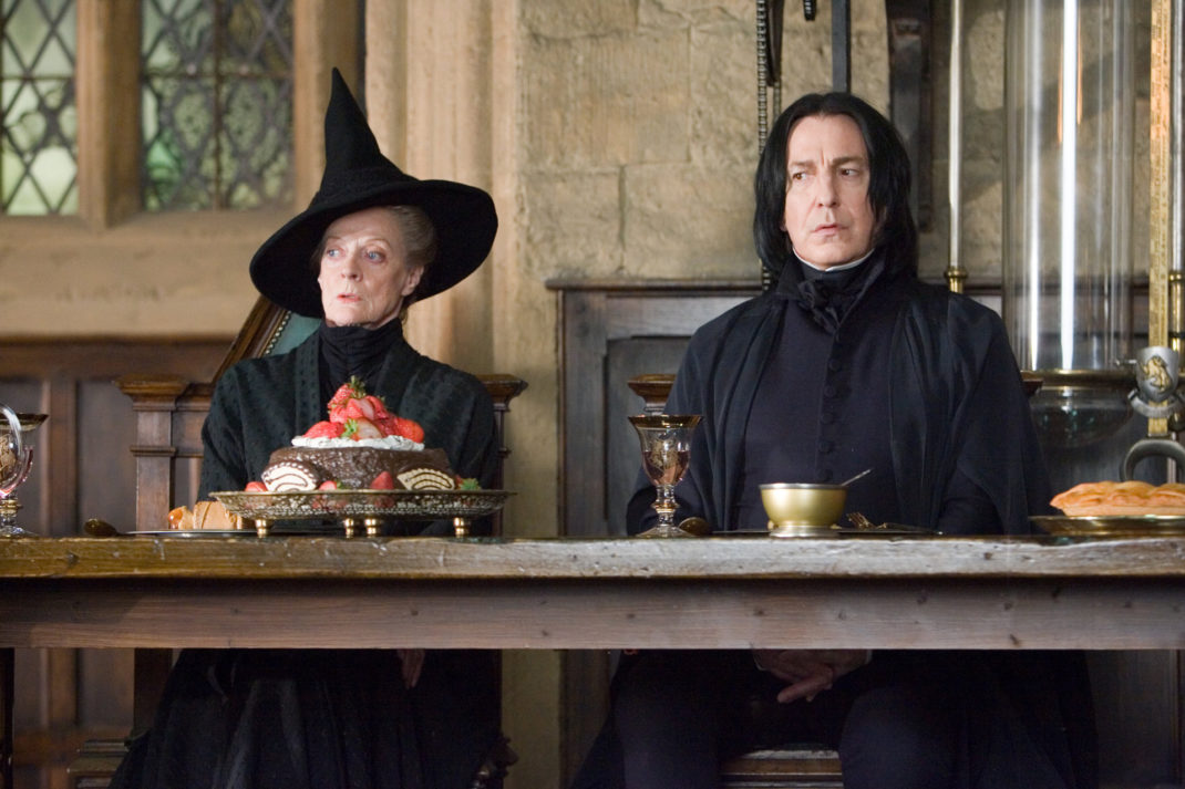 Maggie Smith as McGonagall & Alan Rickman as Snape in Harry Potter And The Order Of The Phoenix.