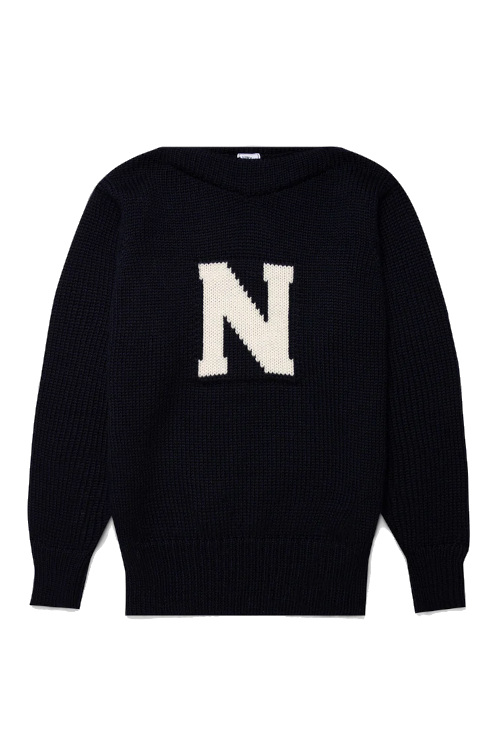 Black jumper with letter N on the front