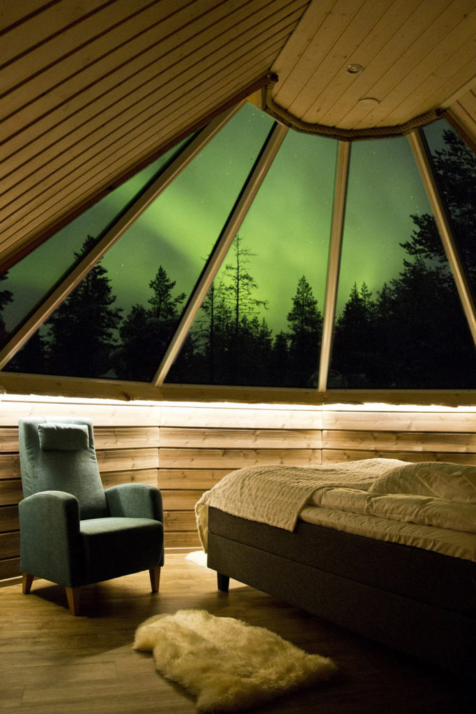 An Aurora Cabin at Wilderness Hotel Muotka