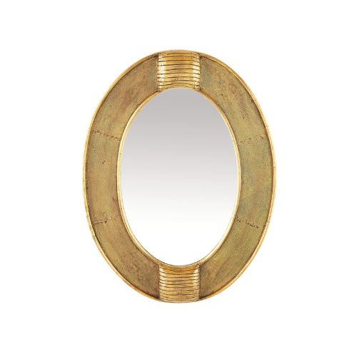 Oval mirror with gilded frame