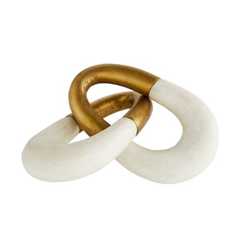 Gold an ivory link sculpture