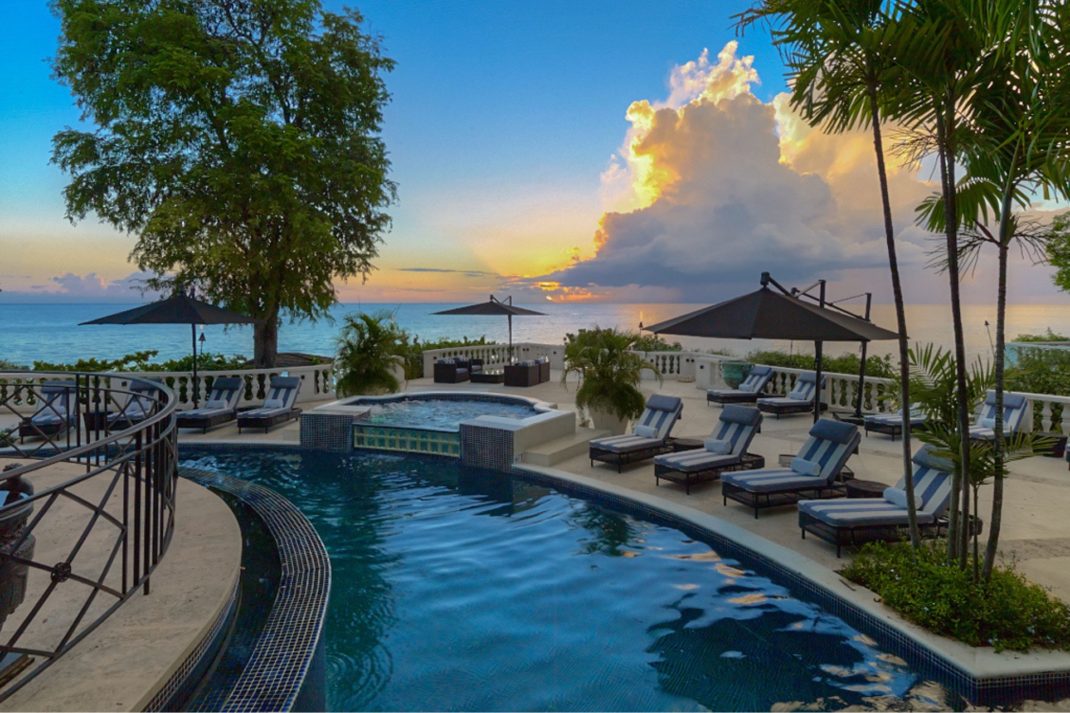 Barbados mansion with cliffside pool