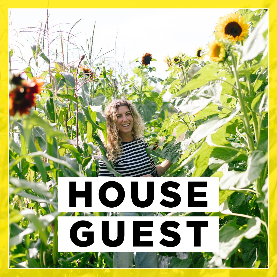 Hannah Bryce in a field of sunflowers