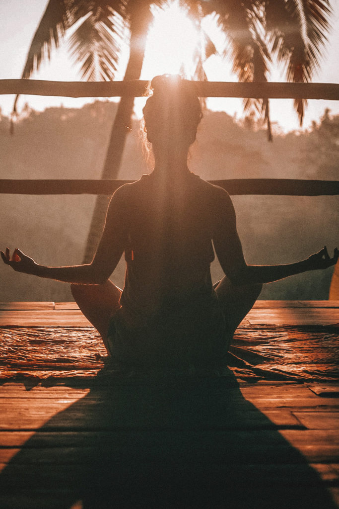 A woman doing yoga
