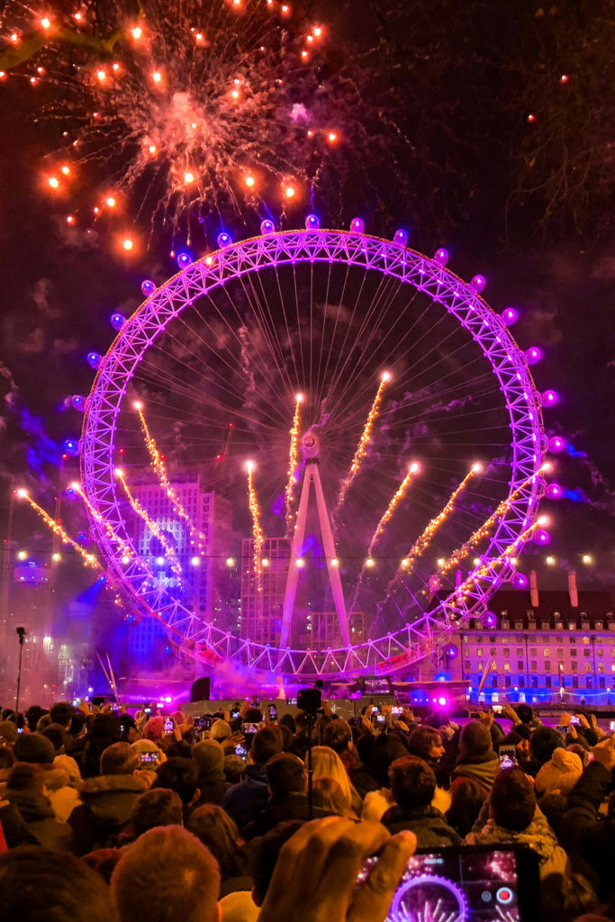 London New Year's Eve Fireworks on the London Eye