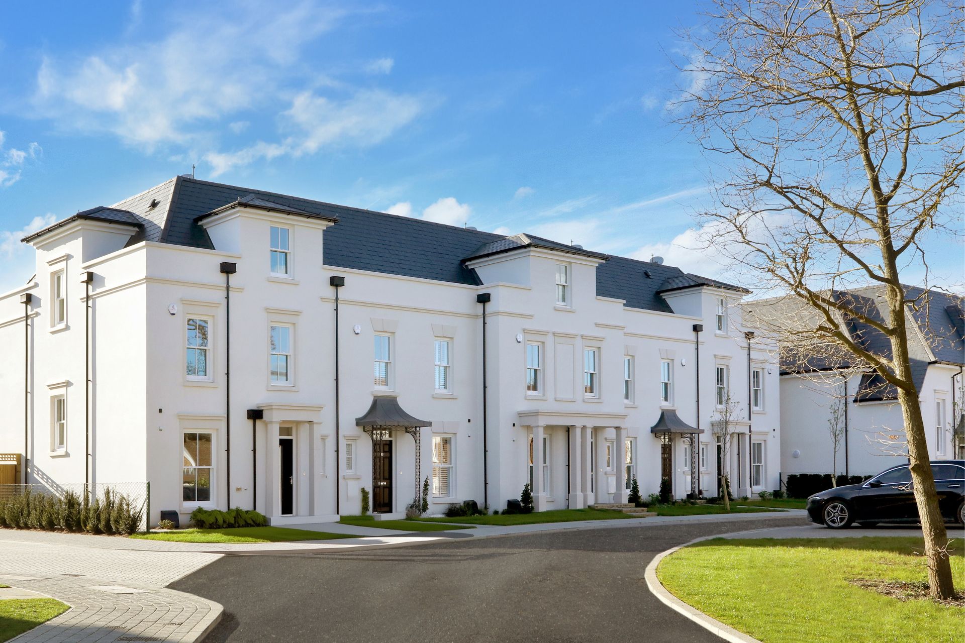 New-build terraced houses at Broadoaks Park