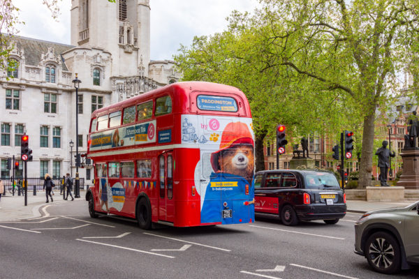 Paddington Bear bus in central London
