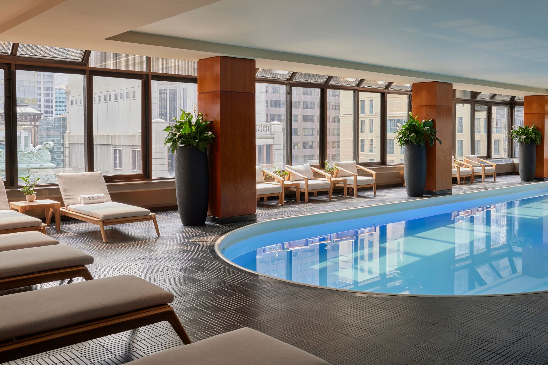 Hotel spa with New York views