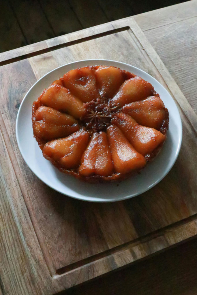 Pear tarte tatin