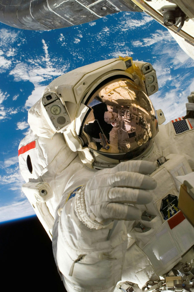 An astronaut in space