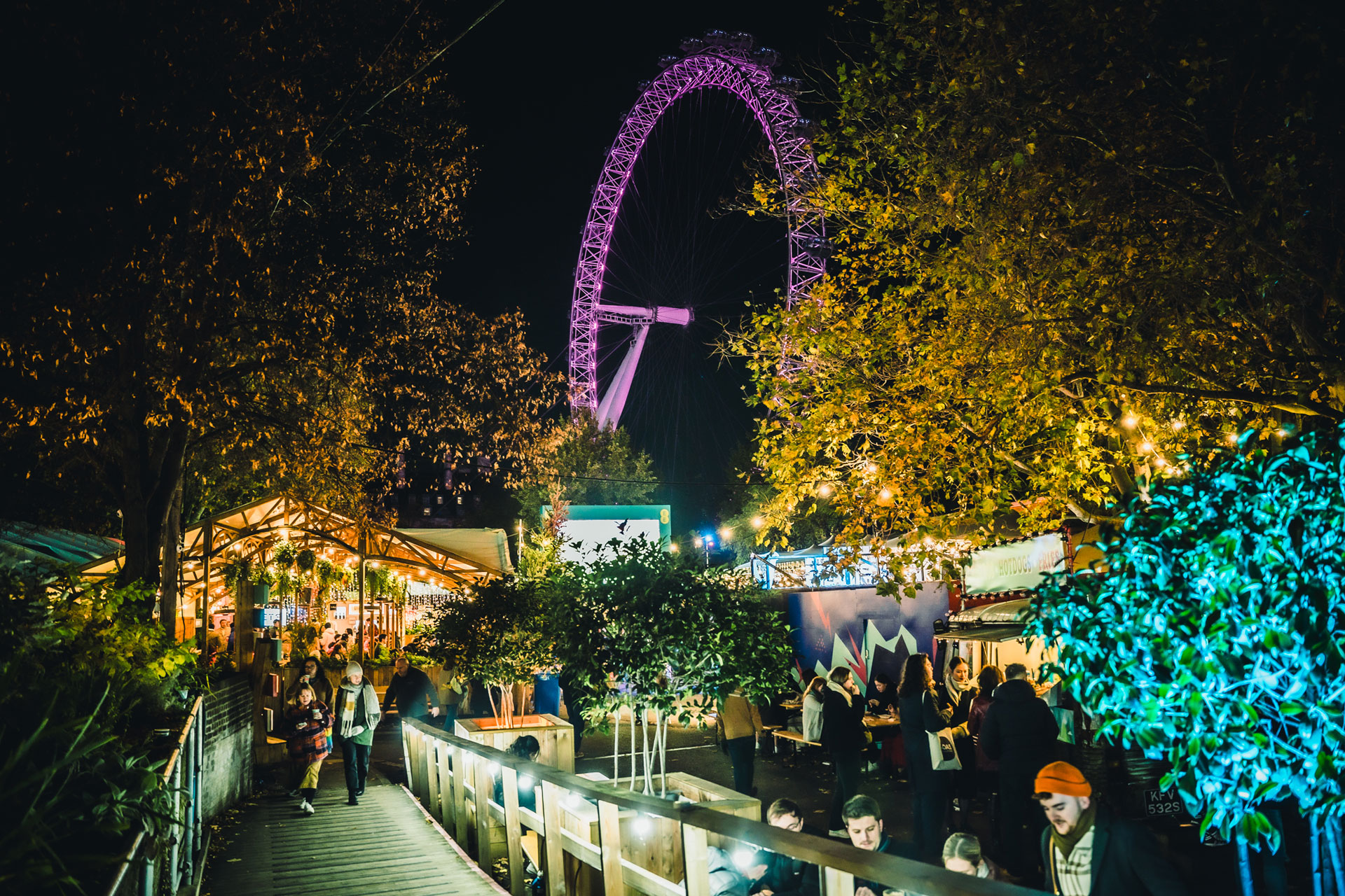 The London Eye at nighttime