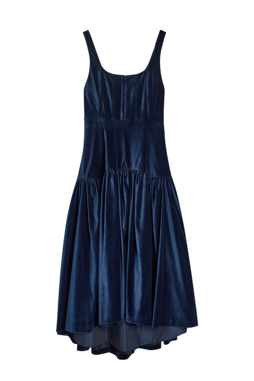 Blue velvet party dress