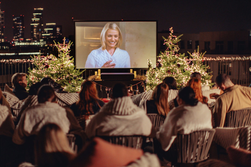 A festive rooftop cinema
