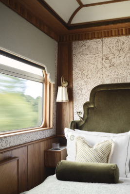 A bed on a train