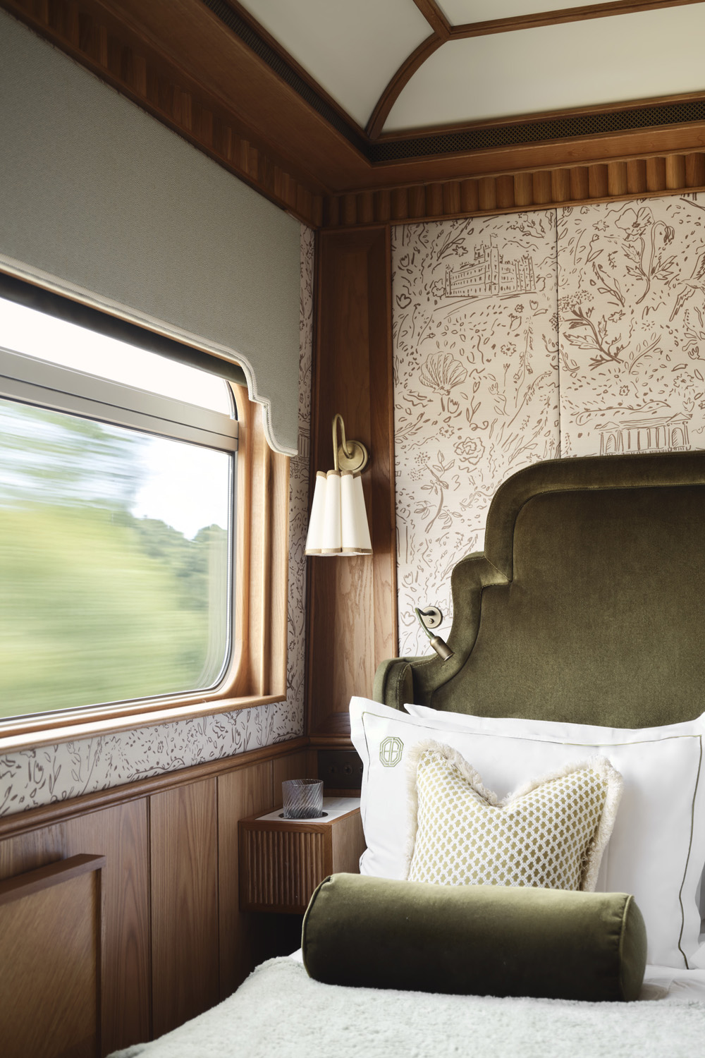 A bed on a train