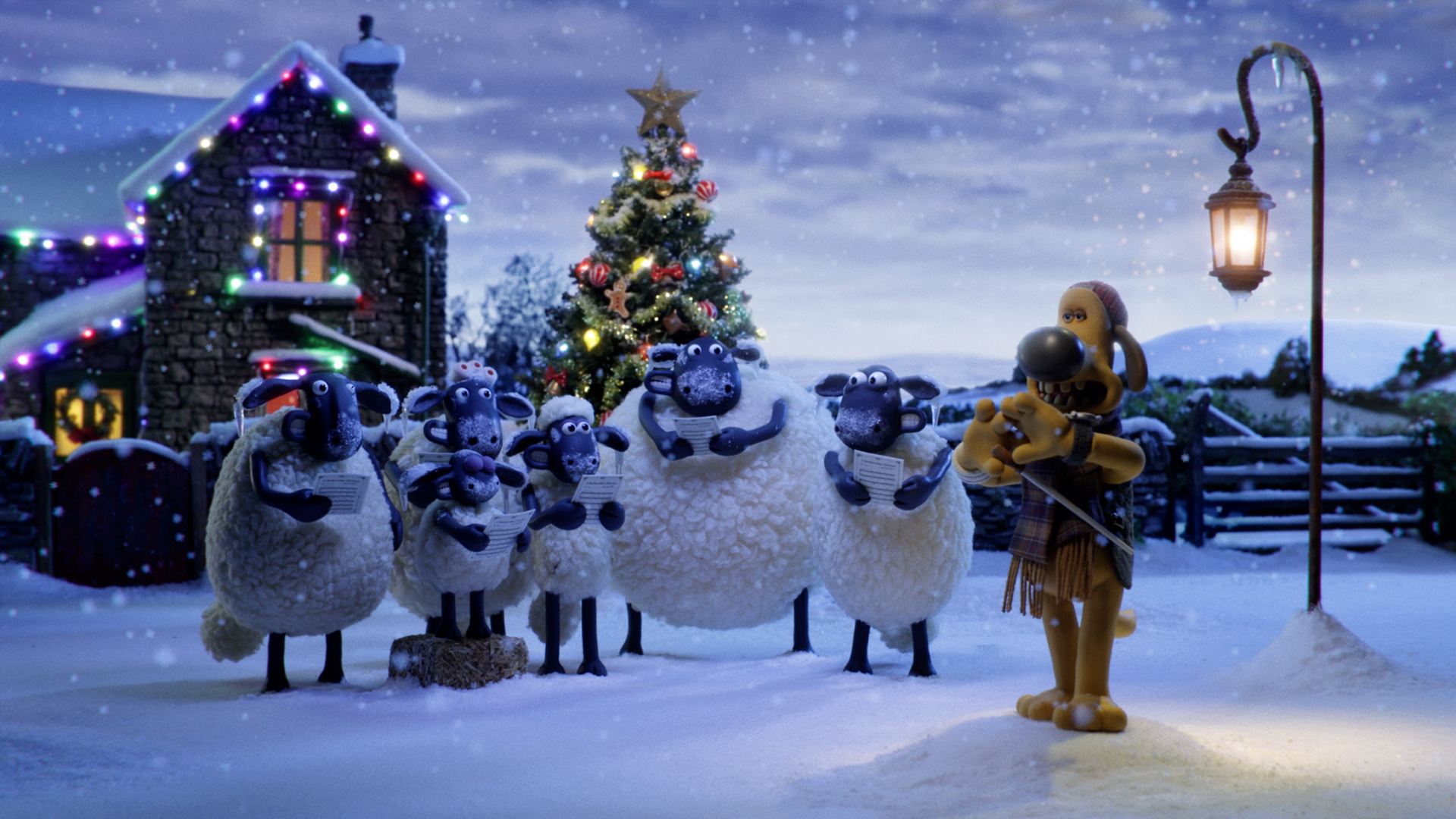 Cold Christmas scene on Mossy Bottom Farm