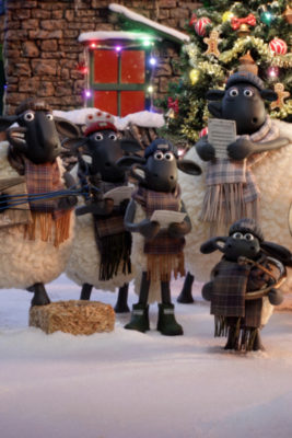 Shaun the sheep in Christmas scene