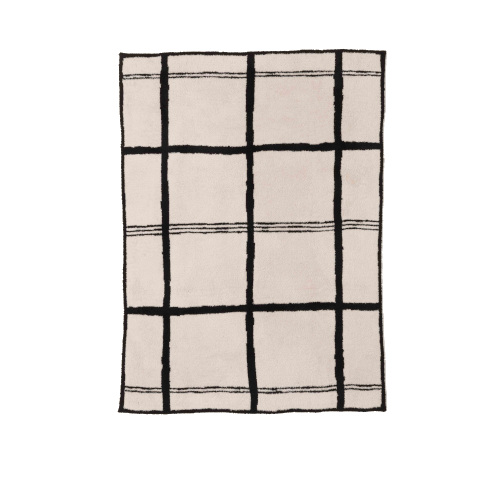 Black and white check throw