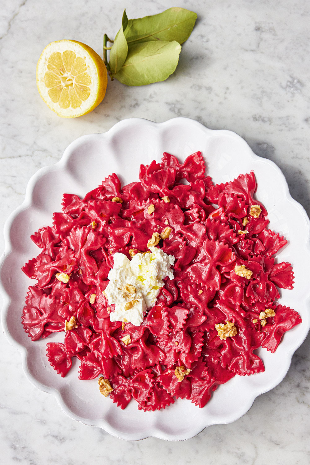 Beetroot and ricotta pasta