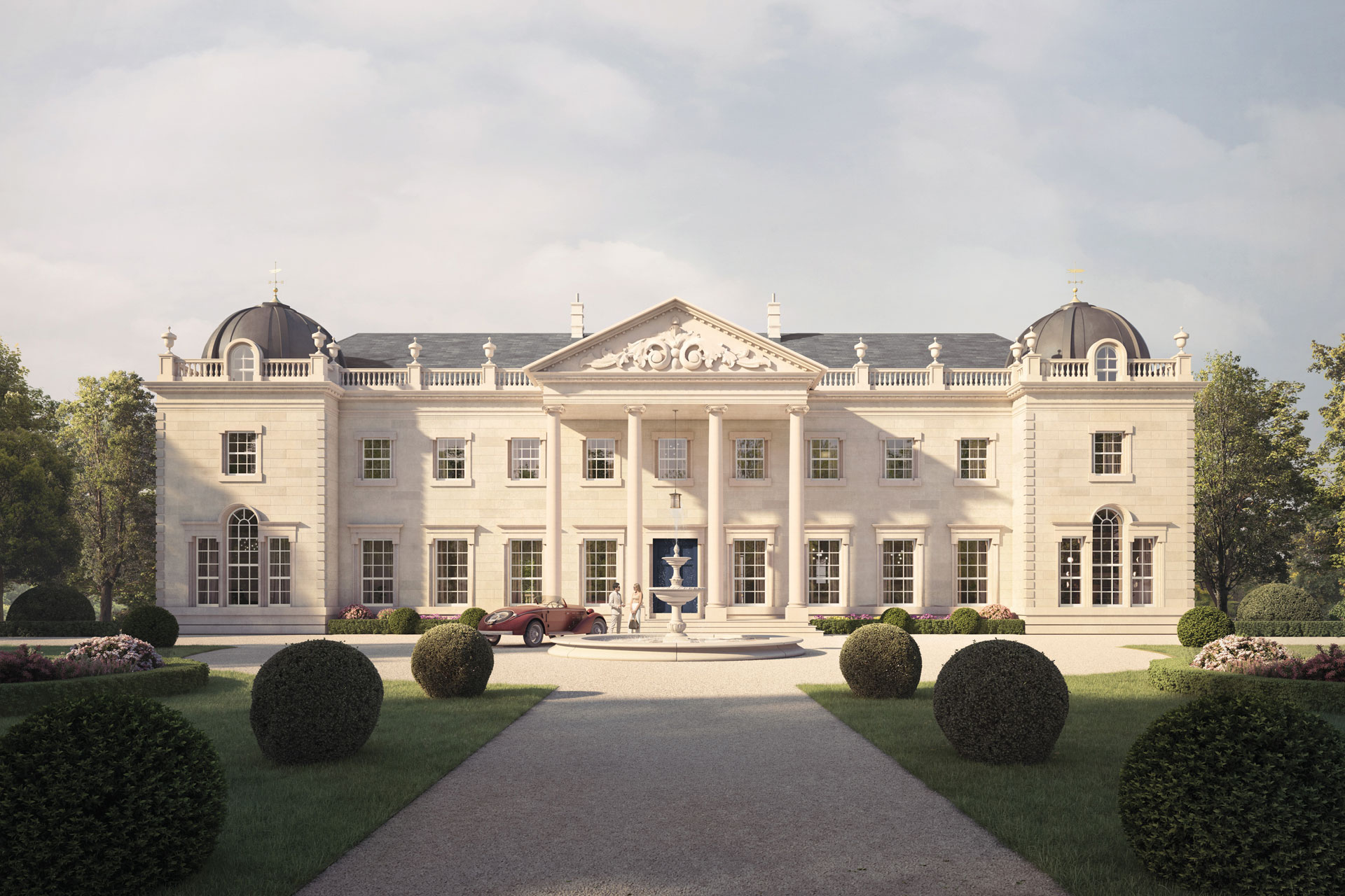 The facade of a grand building
