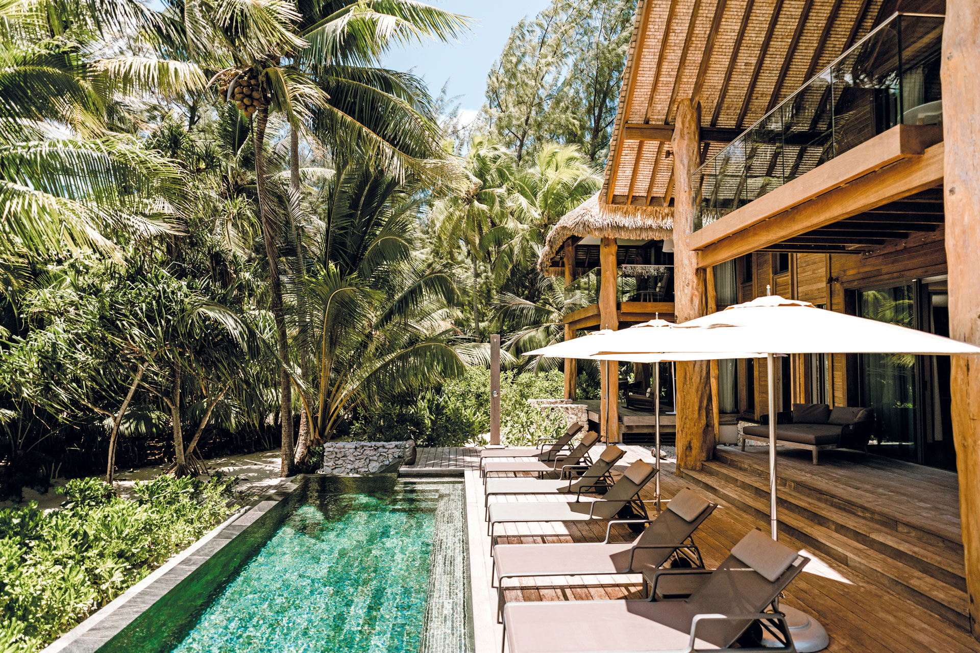 A tropical pool on a private island