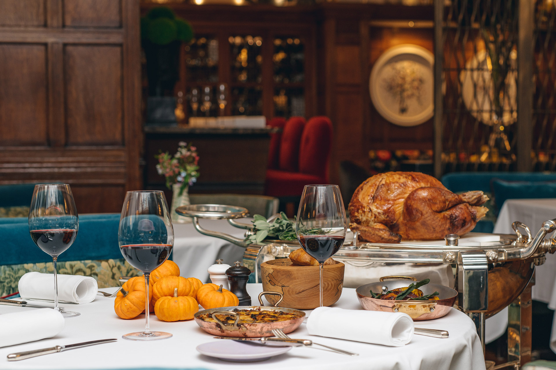 Thanksgiving meal at Charlie's restaurant in London