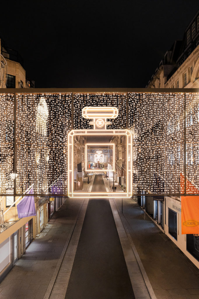 Chanel Christmas lights on Bond Street
