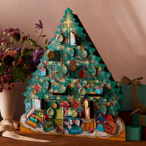 Christmas tree-shaped festive box