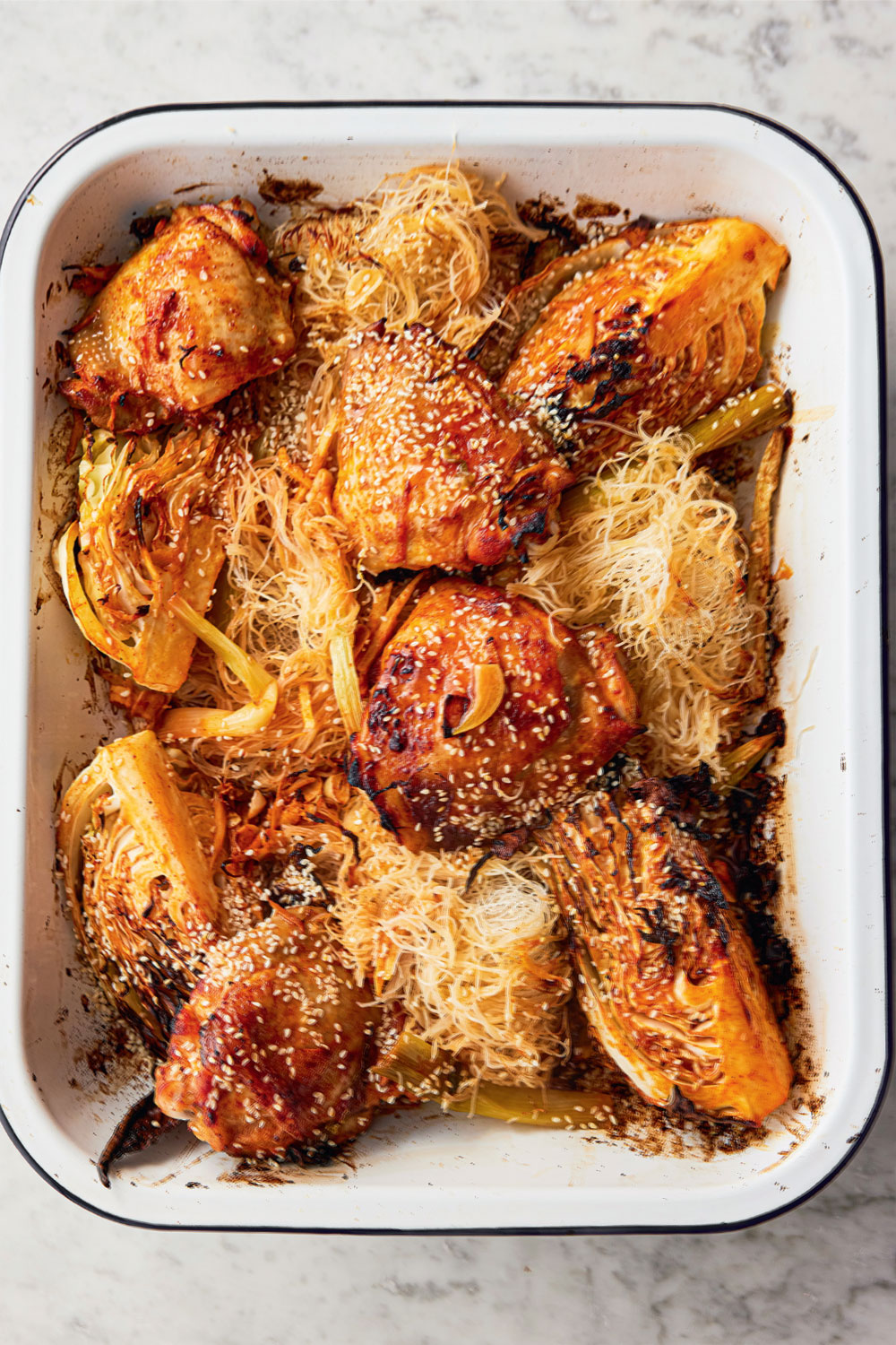 Gochujang chicken traybake