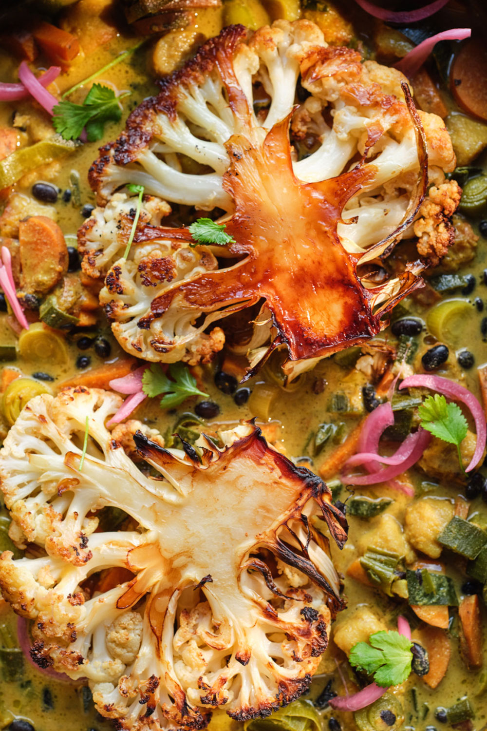 Cauliflower curry traybake