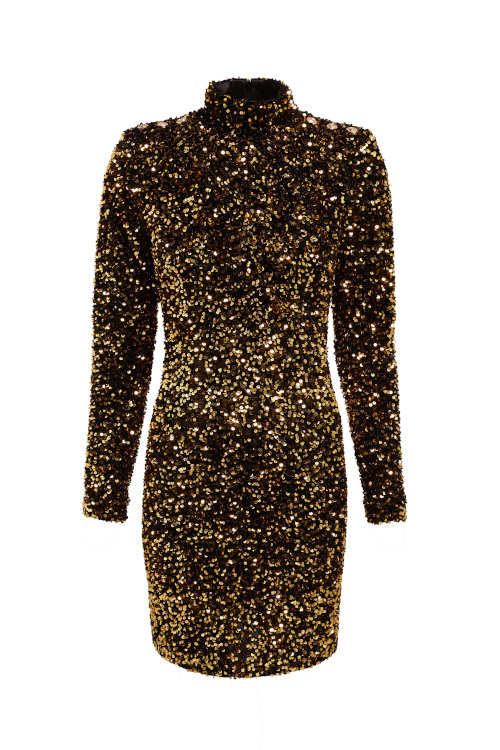 Gold long sleeve dress