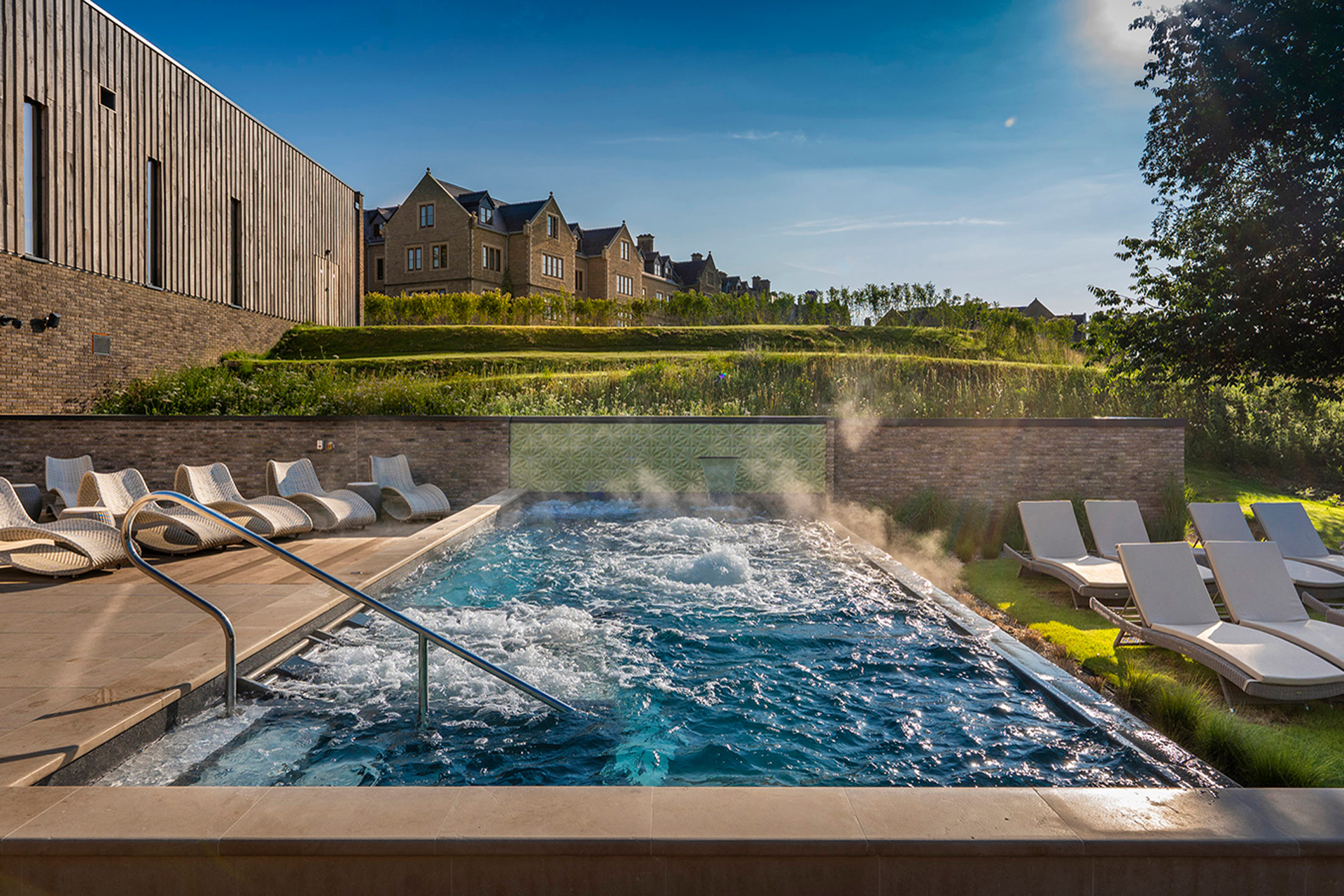 Outdoor swimming pool at The Reeds at South Lodge