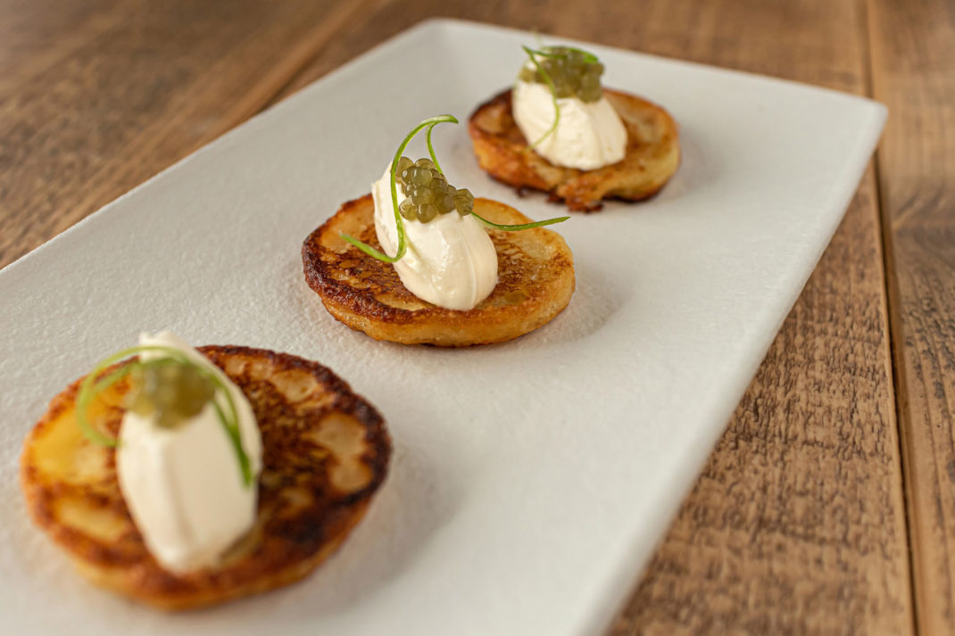 Trio of blinis