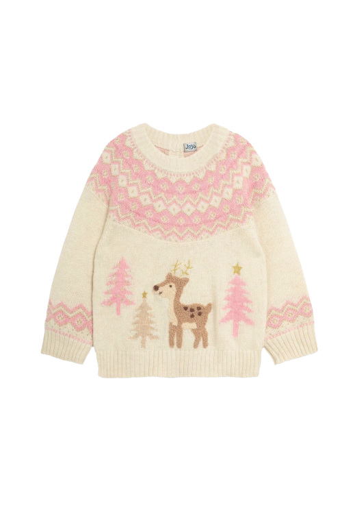 Pink and white Christmas jumper