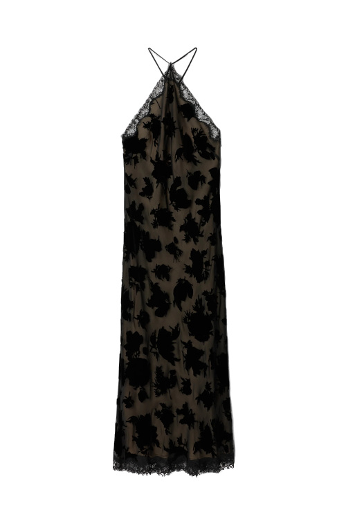 Black halterneck gown