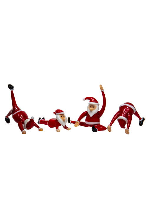 Santas doing yoga