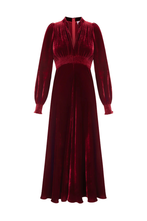 Red velvet dress