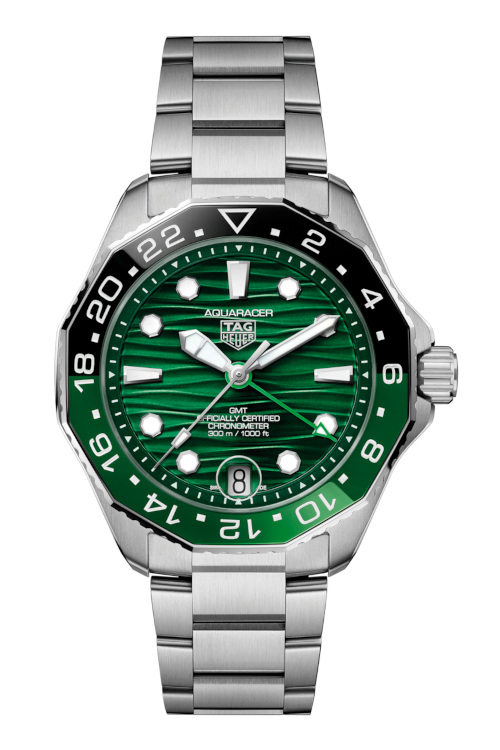 Metal timepiece with green face