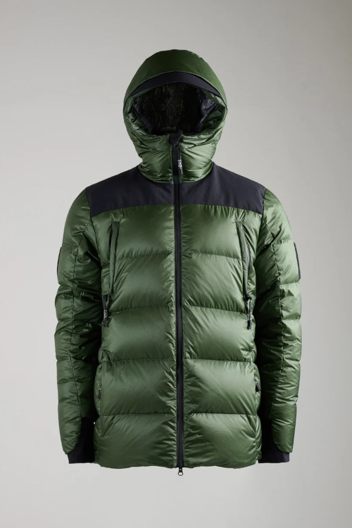Green puffer jacket