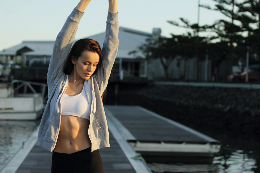 Woman stretching