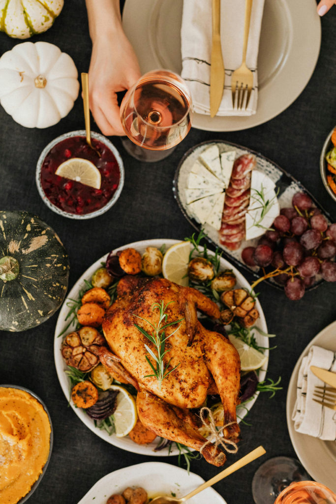 A Thanksgiving dinner