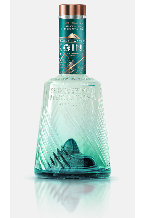 A bottle of Shivering Mountain gin